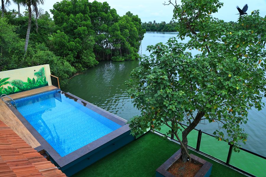 The smaller pool beside the lake and mangroves